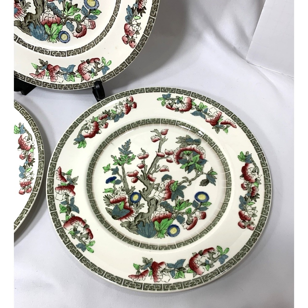 Johnson Brothers Indian Tree Dinner Plates x4 England Ironstone VERY GOOD - Picture 5 of 13